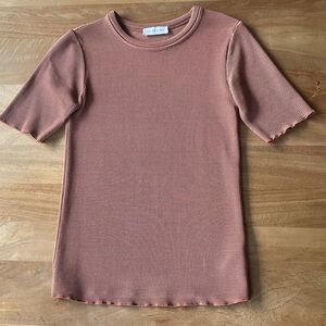 Anine Bing Caitlyn Waffle Tee Size Small